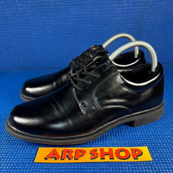 🔴 STACY ADAMS AUSTIN PLAIN TOE OXFORD Size 5M Black Casual Dress Shoes - Picture 1 of 8